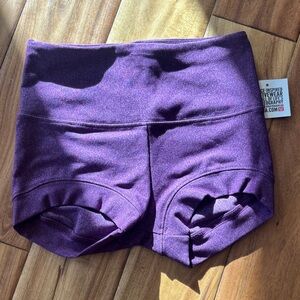 KTRNA Dancewear Purple Heather Booty Shorts Audition Dance Shorts Adult XS NWT
